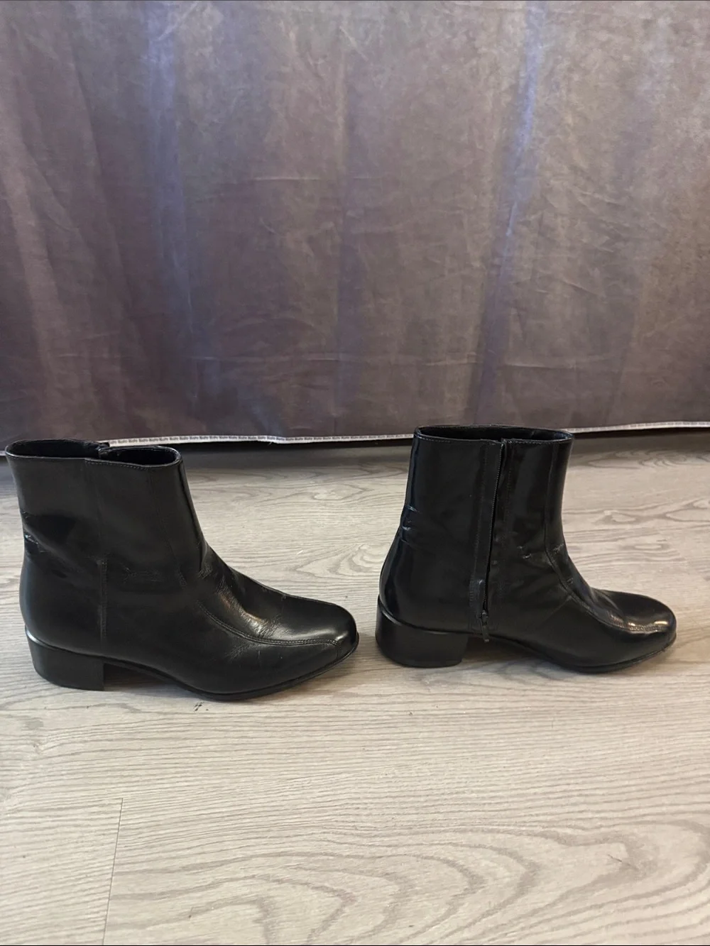 Black Leather Men's Florsheim Duke Ankle Boots - Classic Zip Closure